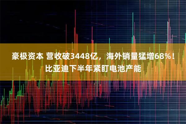 豪极资本 营收破3448亿，海外销量猛增68%！比亚迪下半年紧盯电池产能